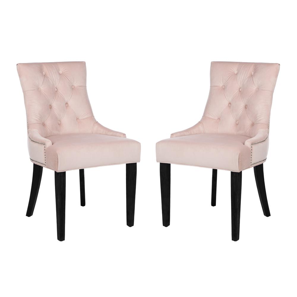 Harlow 19''H  Tufted Ring Chair (Set Of 2) - Silver Nail Heads , Blush Pink/Espresso. Picture 15