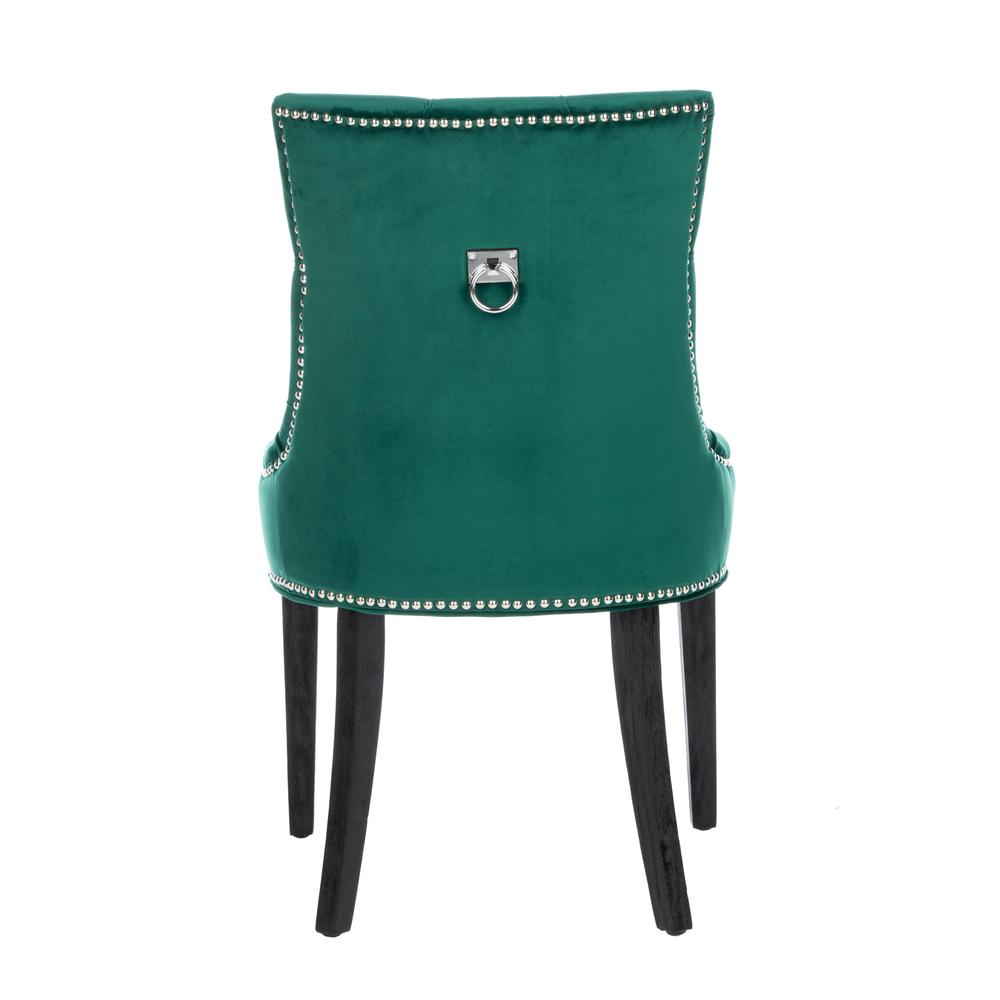Harlow 19''H  Tufted Ring Chair (Set Of 2) - Silver Nail Heads , Emerald/Espresso. Picture 2