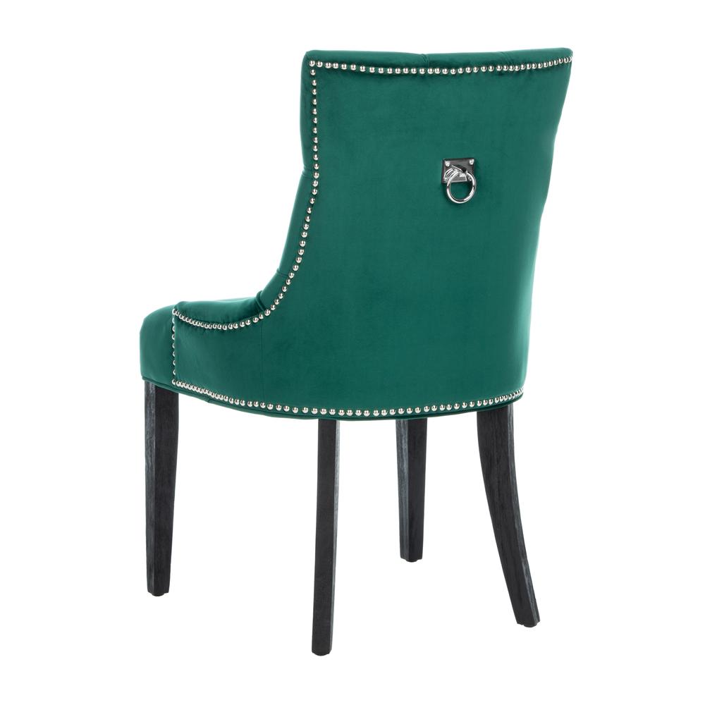 Harlow 19''H  Tufted Ring Chair (Set Of 2) - Silver Nail Heads , Emerald/Espresso. Picture 3