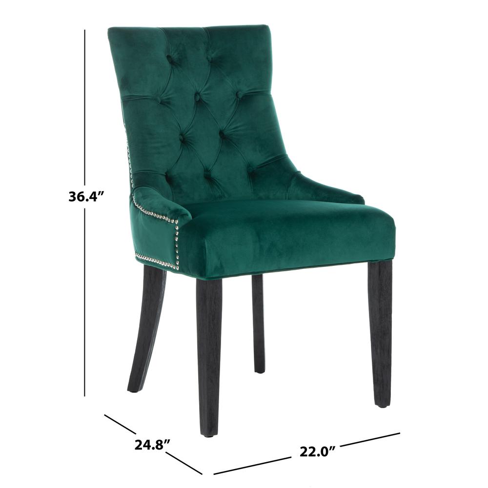 Harlow 19''H  Tufted Ring Chair (Set Of 2) - Silver Nail Heads , Emerald/Espresso. Picture 7