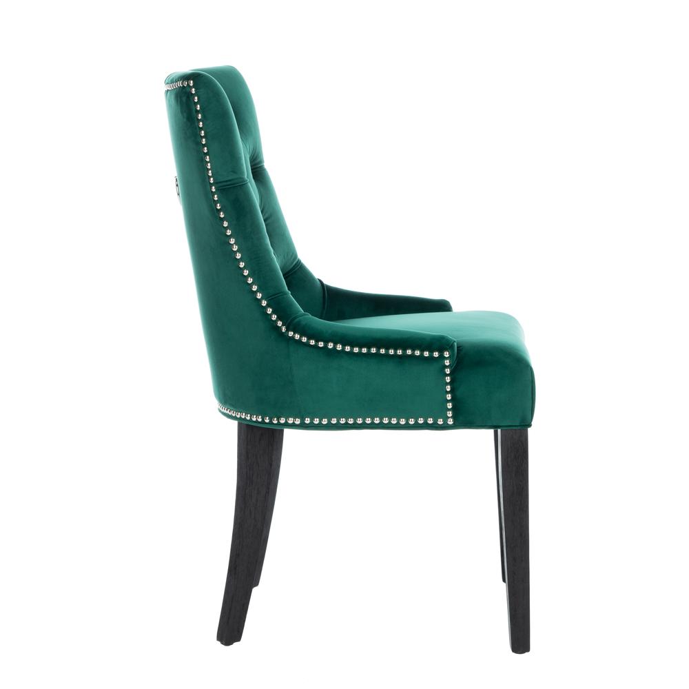 Harlow 19''H  Tufted Ring Chair (Set Of 2) - Silver Nail Heads , Emerald/Espresso. Picture 12