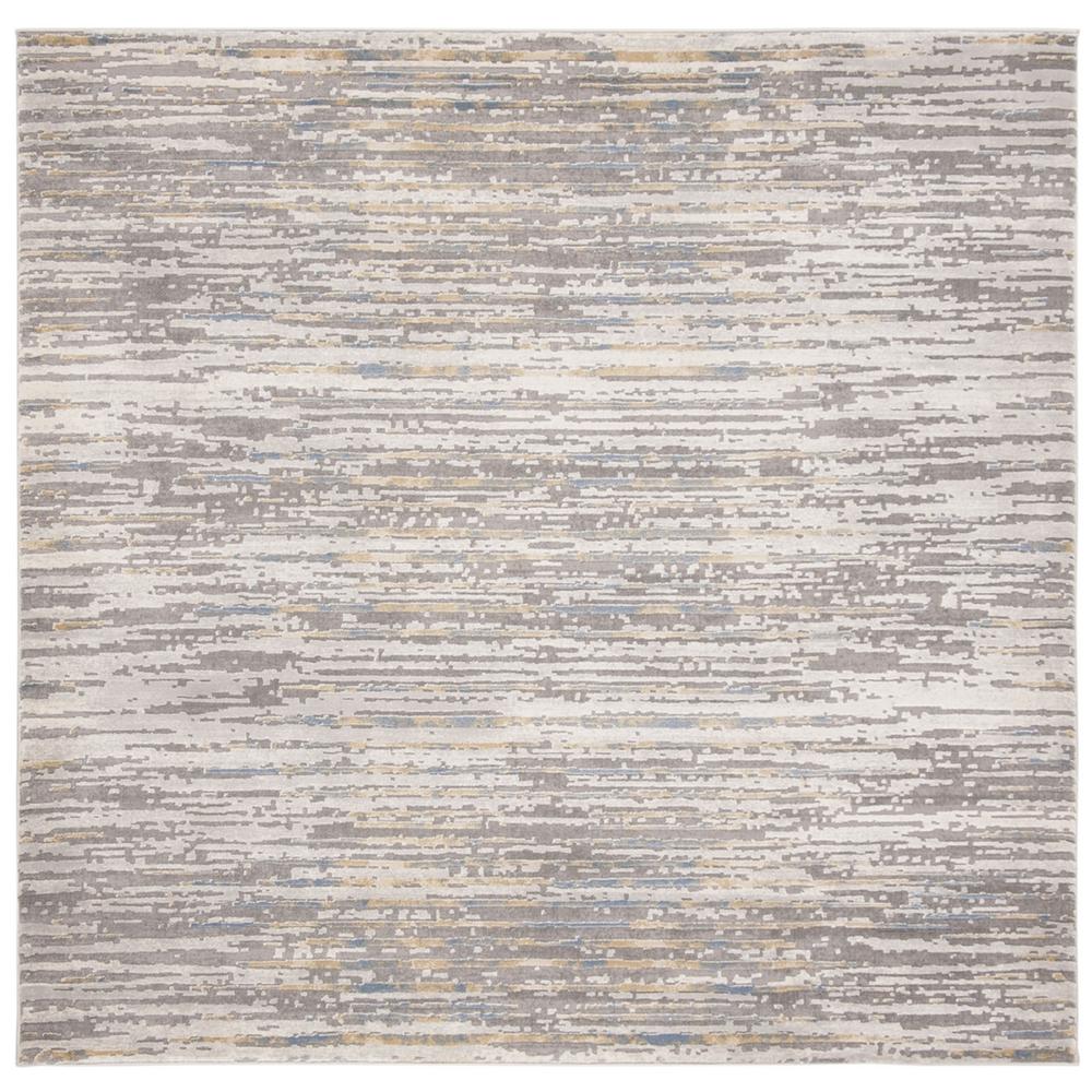 MEADOW 100, GREY / GOLD, 6'-7" X 6'-7" Square, Area Rug, MDW179D-7SQ. Picture 1