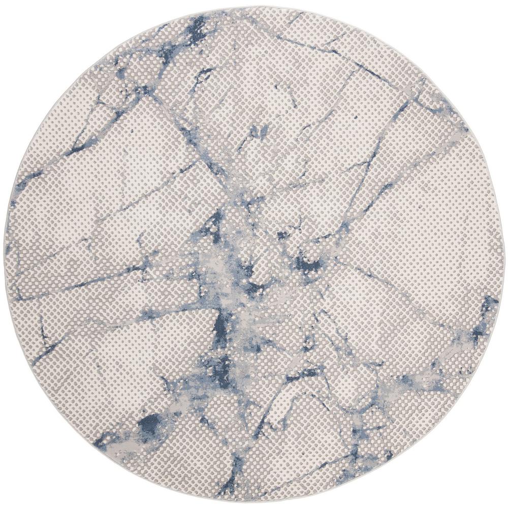 MEADOW 100, NAVY / IVORY, 6'-7" X 6'-7" Round, Area Rug. The main picture.