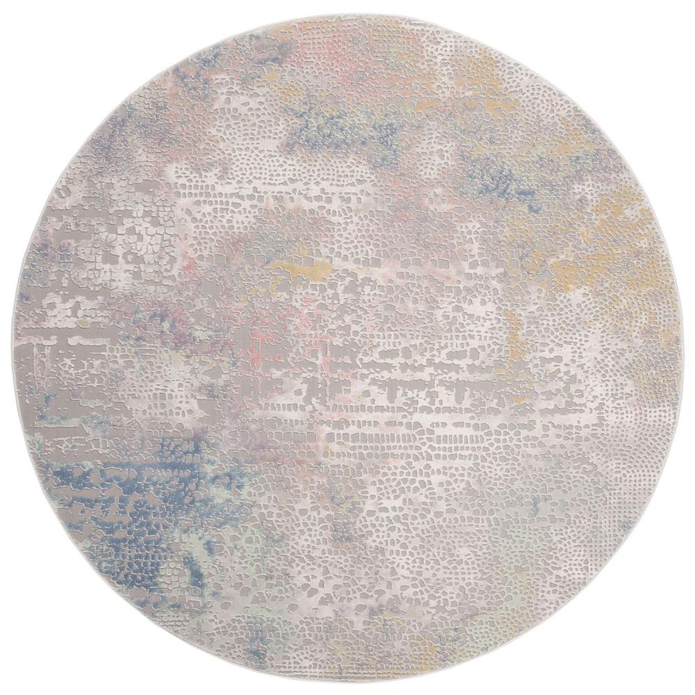 MEADOW 100, GREY / GOLD, 6'-7" X 6'-7" Round, Area Rug, MDW181F-7R. Picture 1