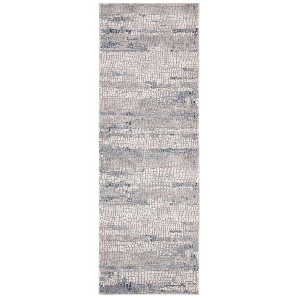 MEADOW 100, GREY / NAVY, 2'-7" X 8', Area Rug. Picture 1