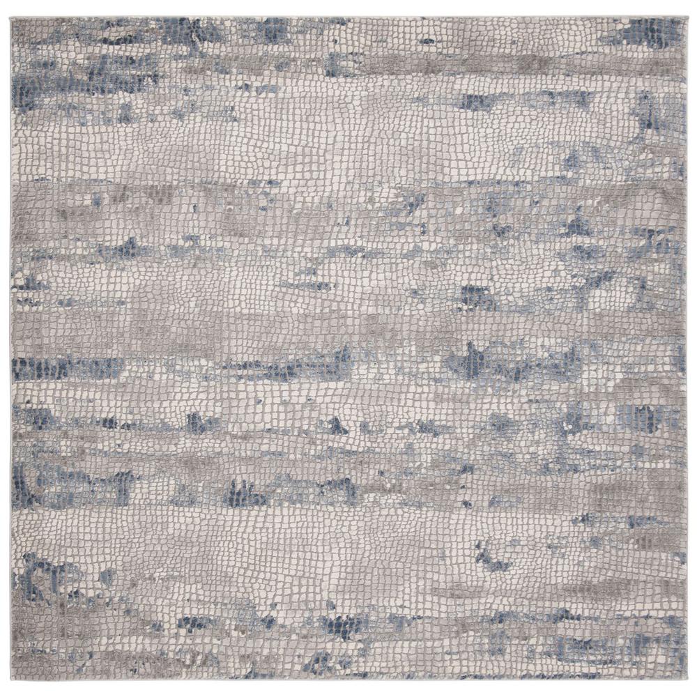MEADOW 100, GREY / NAVY, 6'-7" X 6'-7" Square, Area Rug. Picture 1