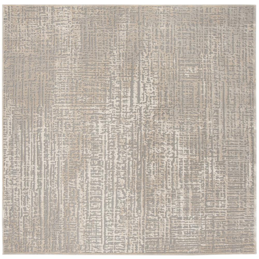 MEADOW, IVORY / GREY, 6'-7" X 6'-7" Square, Area Rug, MDW317A-7SQ. Picture 1