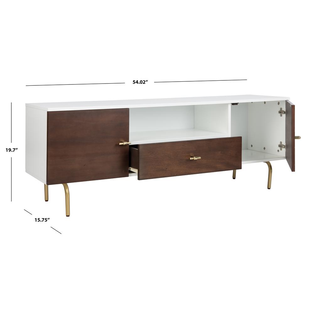 Genevieve Tv Stand, Walnut/White/Gold. Picture 5