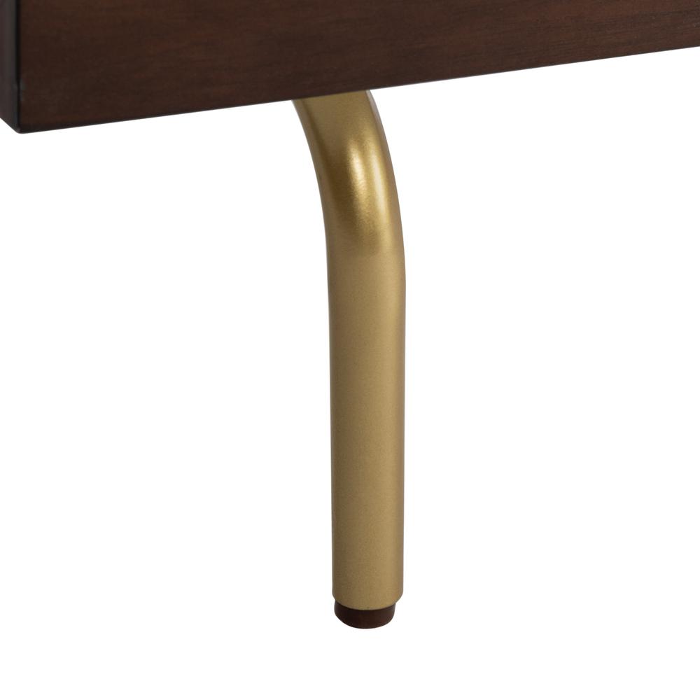 Genevieve Tv Stand, Walnut/White/Gold. Picture 6