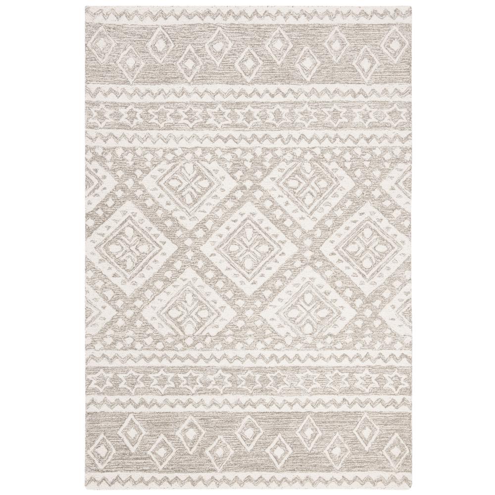 MICRO-LOOP, GREY / IVORY, 4' X 6', Area Rug, MLP501F-4. Picture 1