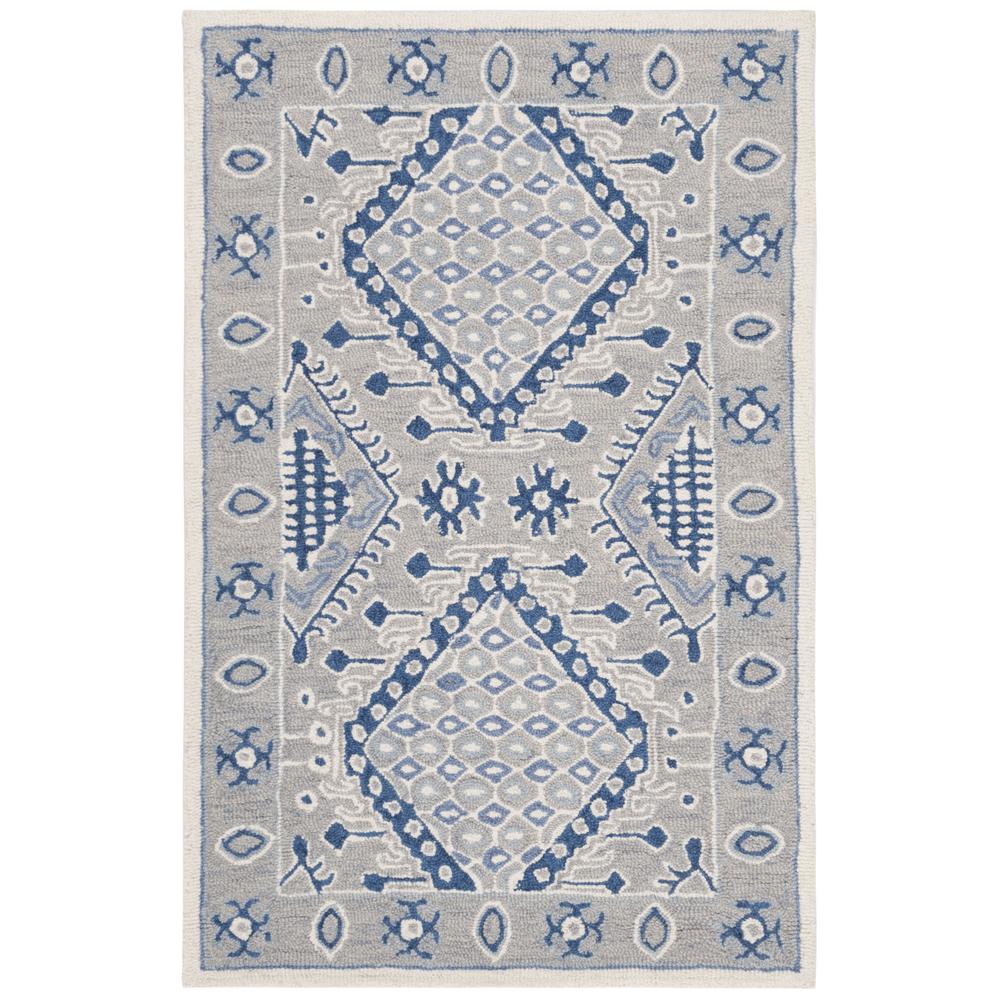 MICRO-LOOP, LIGHT GREY / BLUE, 2'-6" X 4', Area Rug. Picture 1