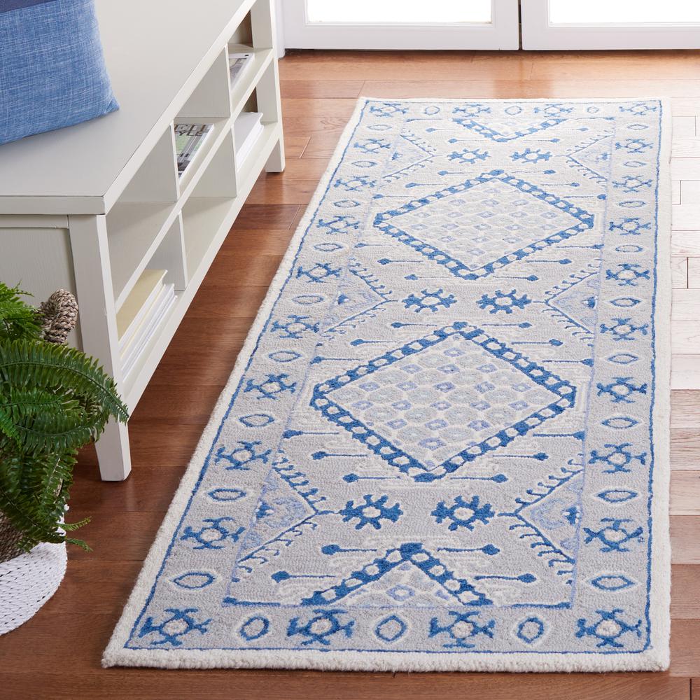 MICRO-LOOP, LIGHT GREY / BLUE, 2'-6" X 4', Area Rug. Picture 2
