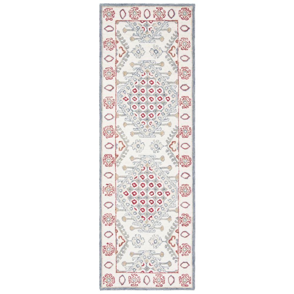 MICRO-LOOP, IVORY / RED, 2'-3" X 7', Area Rug. Picture 1