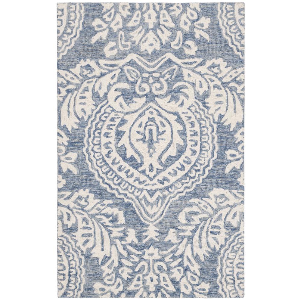 MICRO-LOOP, BLUE / IVORY, 2'-6" X 4', Area Rug, MLP512M-24. Picture 1