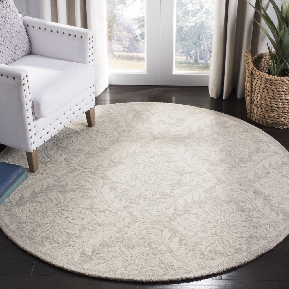 MICRO-LOOP, SILVER, 5' X 5' Round, Area Rug. Picture 3