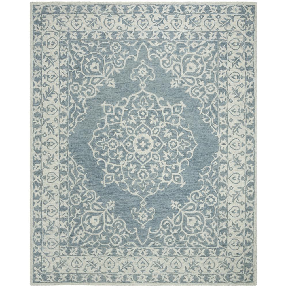MICRO-LOOP, BLUE / LIGHT BLUE, 8' X 10', Area Rug. Picture 1