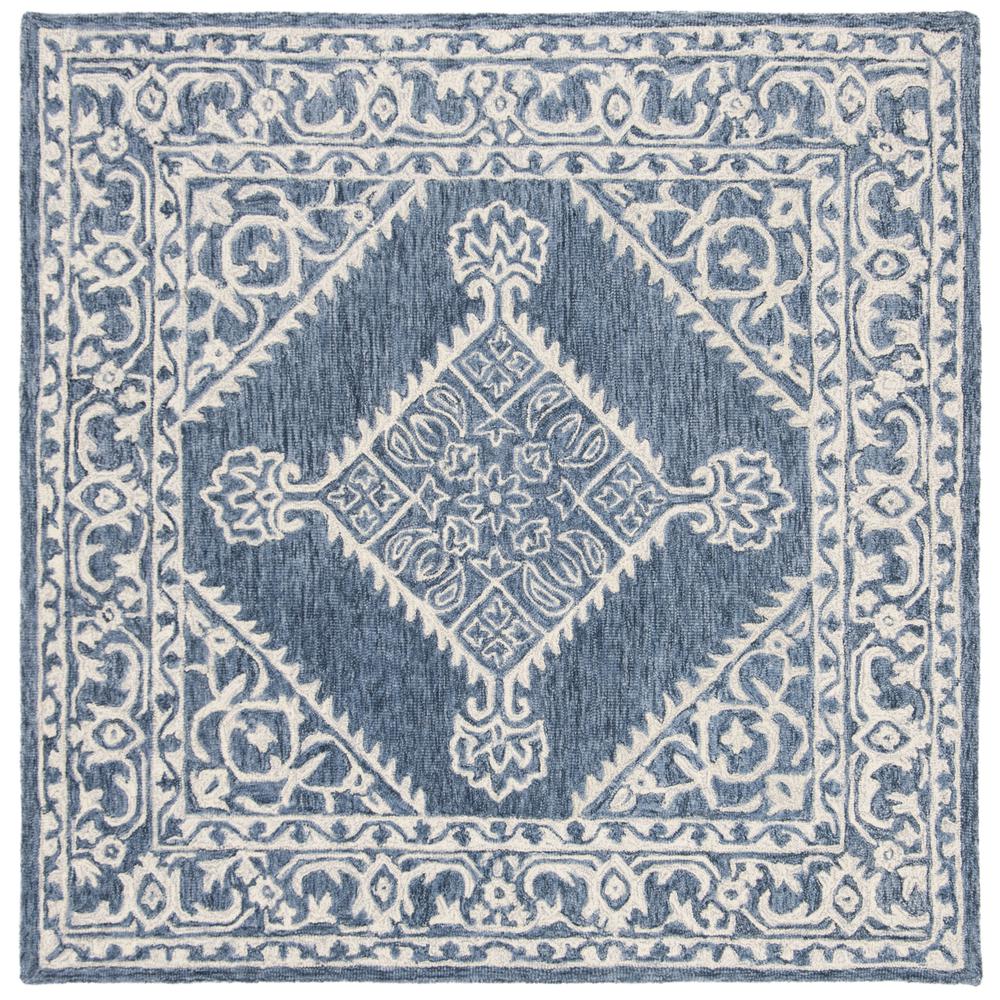 MICRO-LOOP, BLUE / IVORY, 5' X 5' Square, Area Rug, MLP605M-5SQ. Picture 1