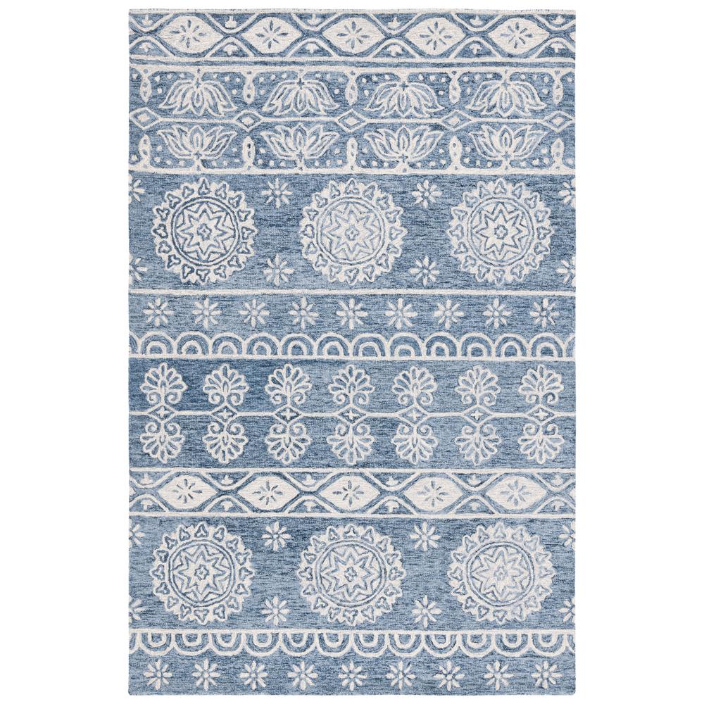 MICRO-LOOP, BLUE / IVORY, 5' X 8', Area Rug, MLP607M-5. Picture 1