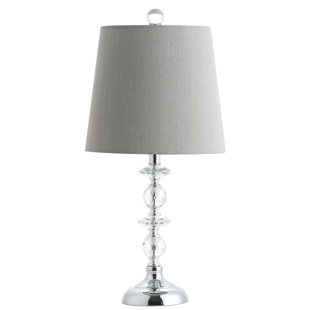 Lucena Table Lamp, Grey Shade/Clear Base. Picture 3