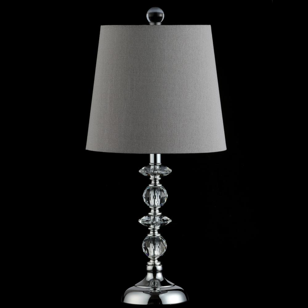 Lucena Table Lamp, Grey Shade/Clear Base. Picture 1