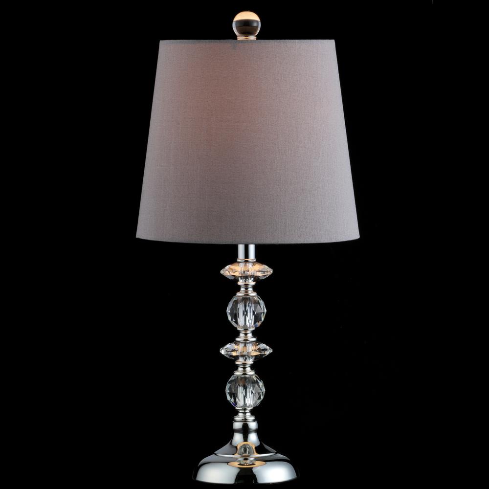Lucena Table Lamp, Grey Shade/Clear Base. Picture 4