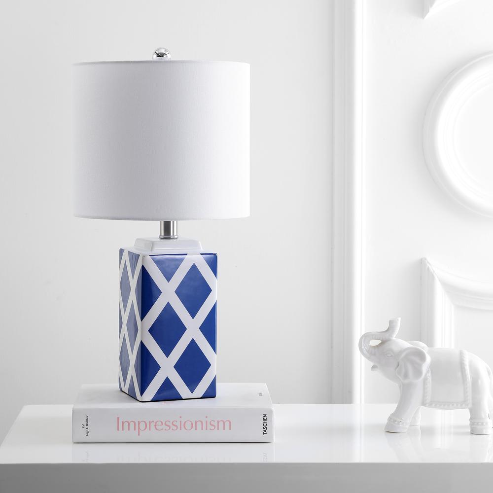 Soria Table Lamp, White/Blue. Picture 1