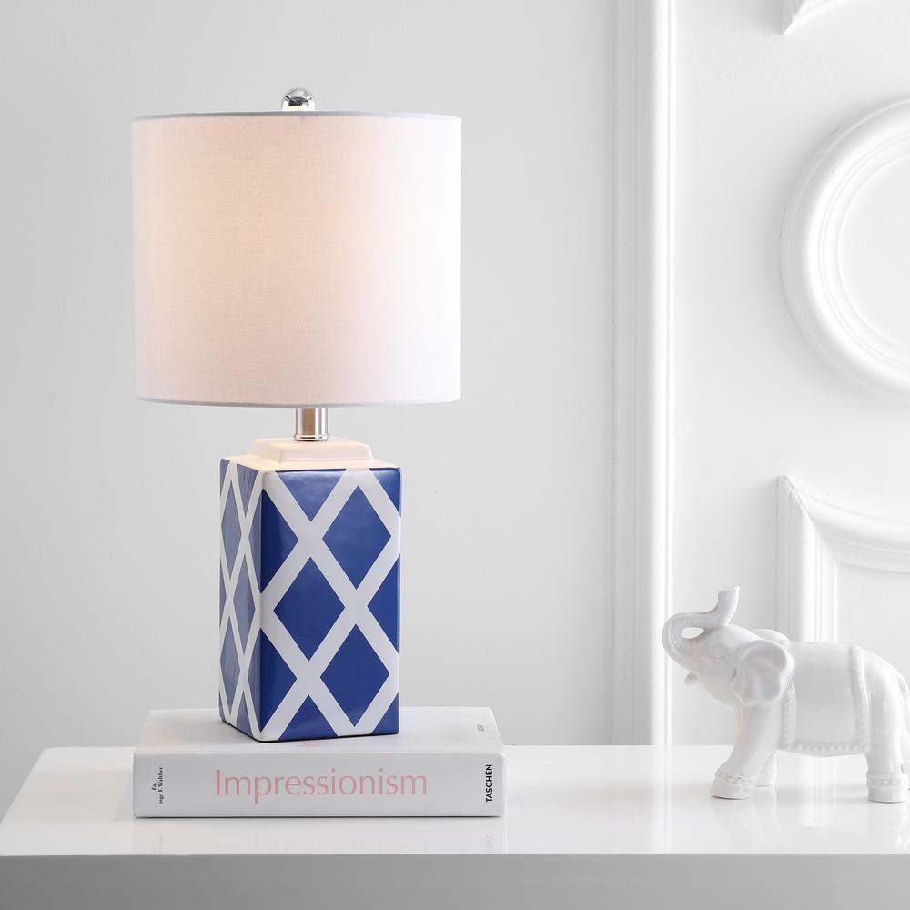 Soria Table Lamp, White/Blue. Picture 3