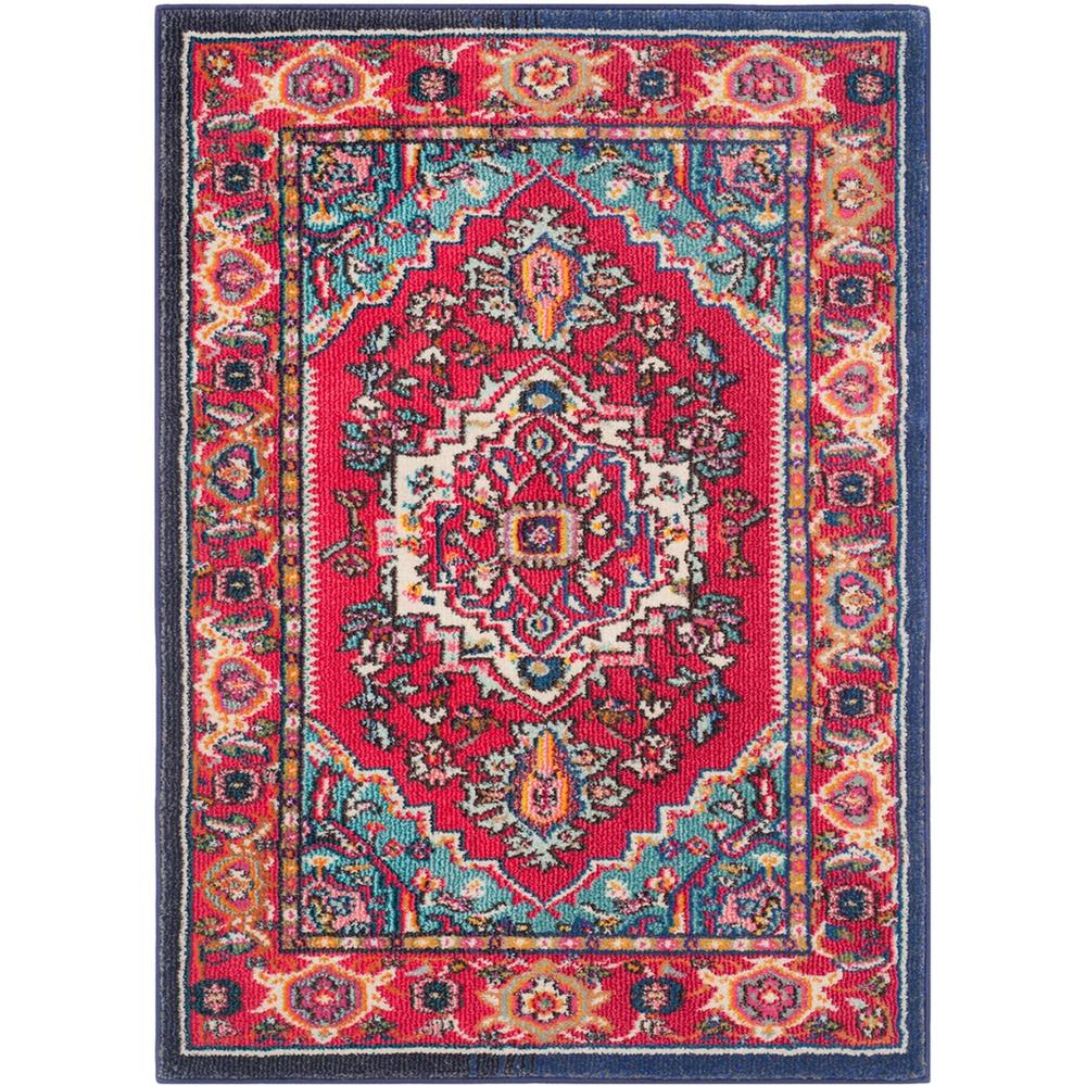 MONACO, RED / TURQUOISE, 3' X 5', Area Rug. Picture 1