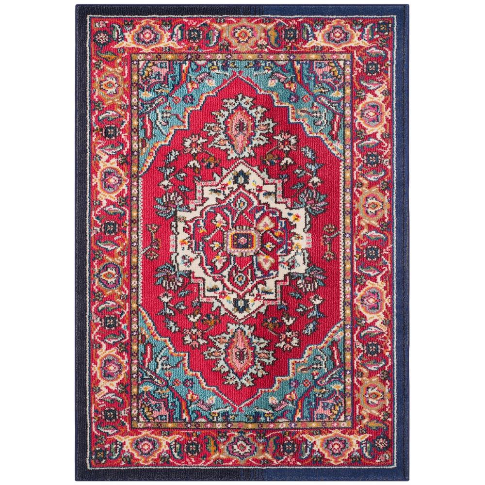 MONACO, RED / TURQUOISE, 10' X 14', Area Rug. Picture 1