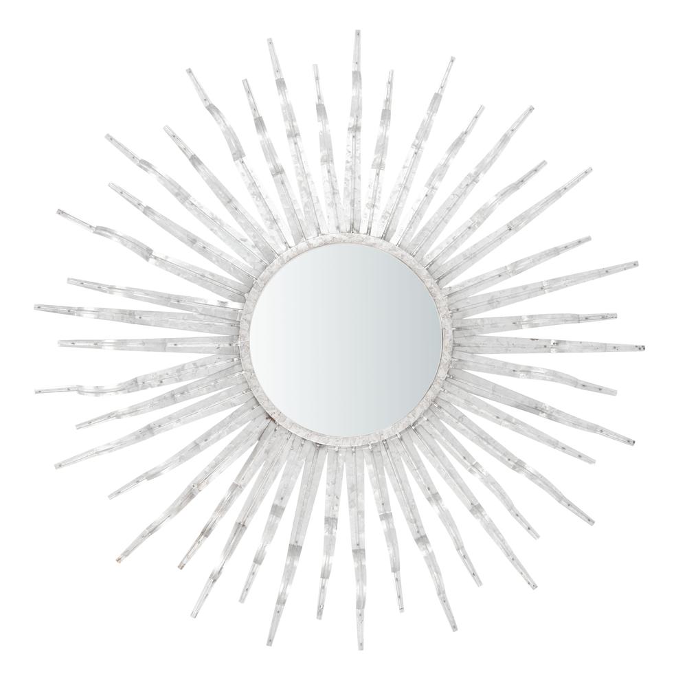Naya Sunburst Mirror, Silver. Picture 1