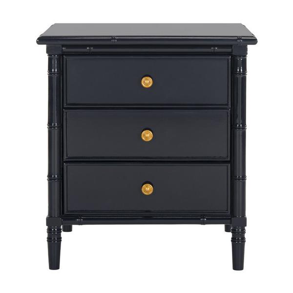 MINA MODERN COASTAL 3 DRAWER 25" H BAMBOO NIGHTSTAND, NST3500A. Picture 1