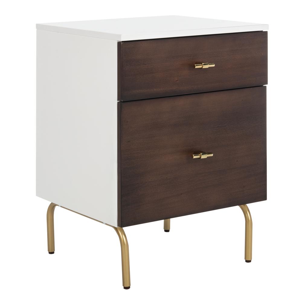 Genevieve 2 Drawer Nightstand, White/Gold. Picture 12