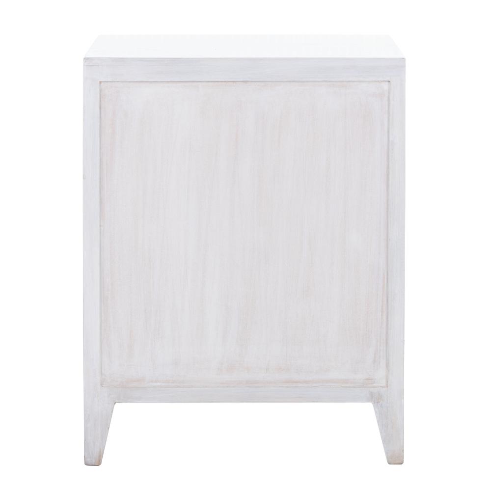 Thea 1 Door Carved Nightstand, White Wash. Picture 2
