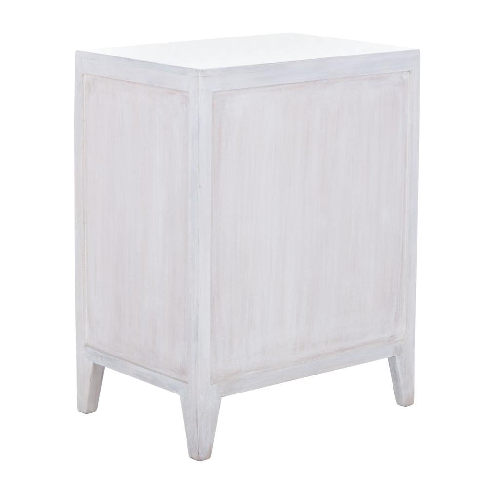 Thea 1 Door Carved Nightstand, White Wash. Picture 3