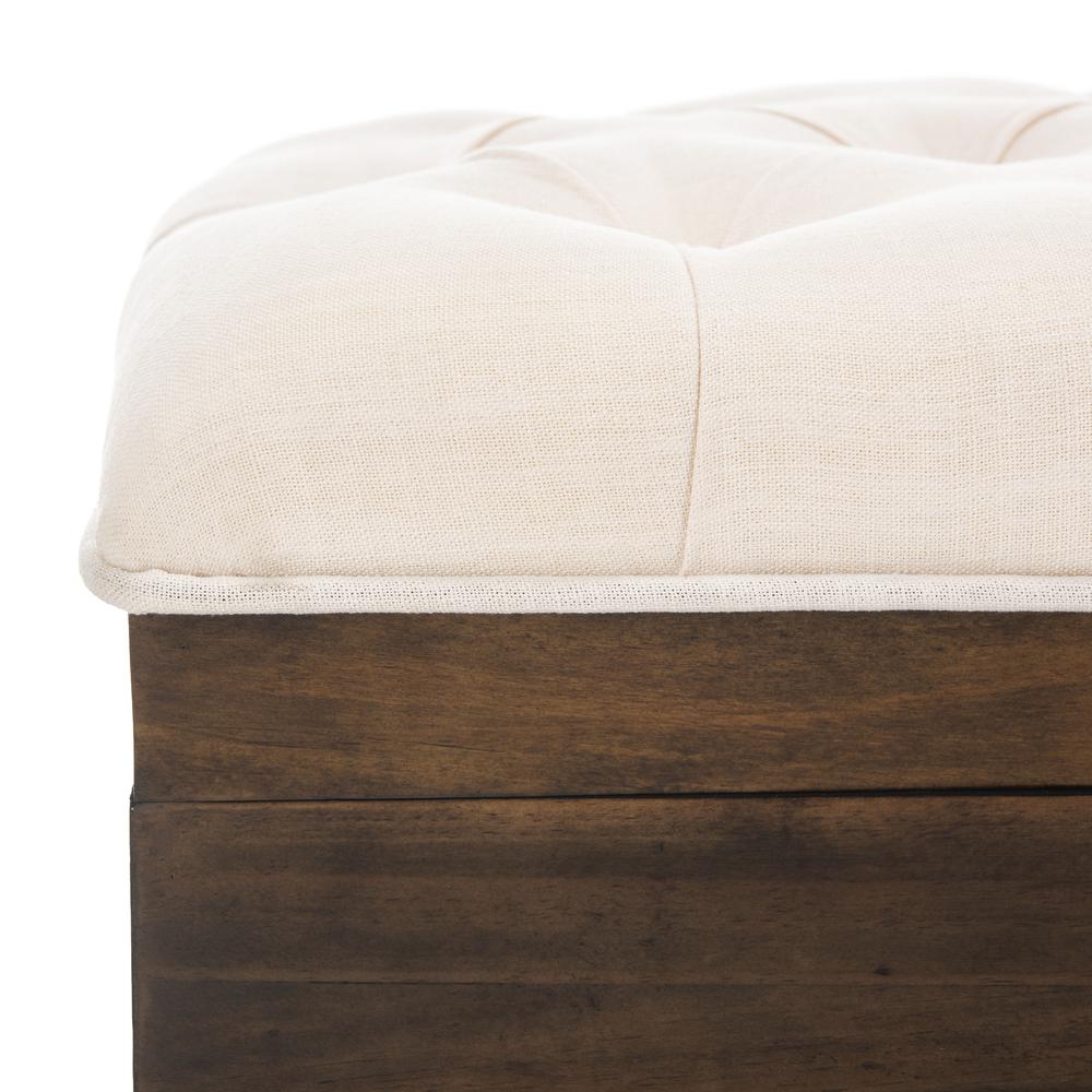 Liam Tufted Cocktail Ottoman, Light Beige/Dark Oak. Picture 4