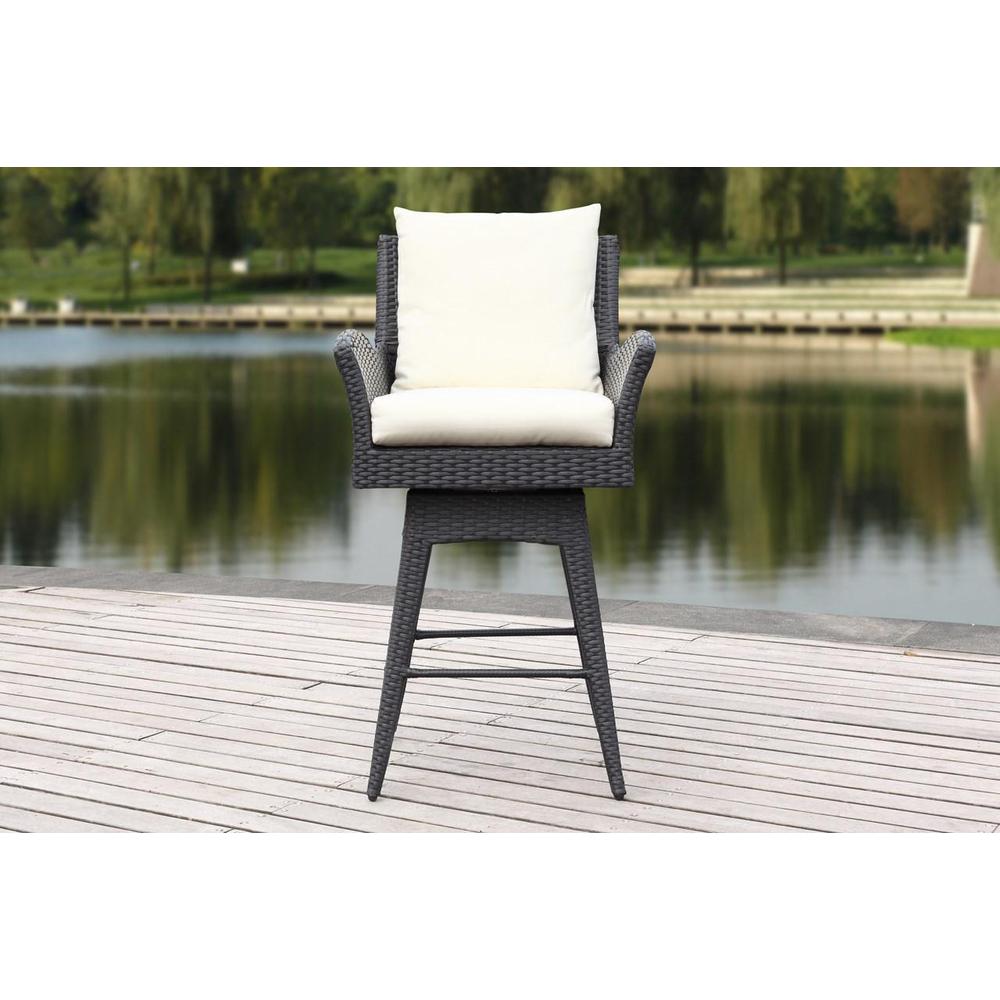 HAYES OUTDOOR WICKER SWIVEL ARMED COUNTER STOOL, PAT2515A. Picture 1