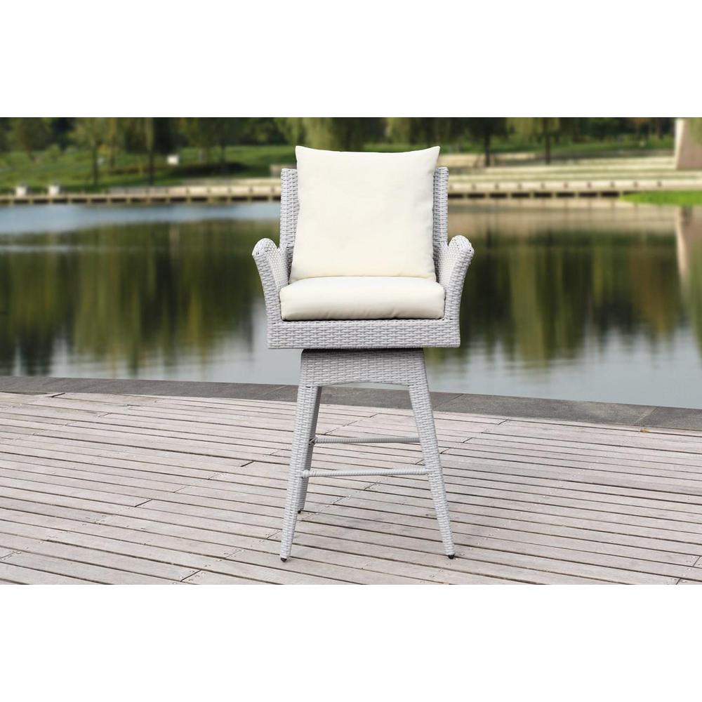 HAYES OUTDOOR WICKER SWIVEL ARMED COUNTER STOOL, PAT2515C. Picture 1