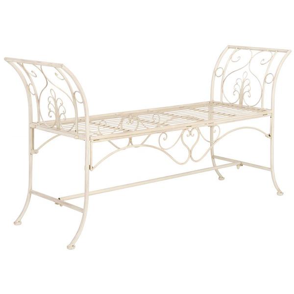 ADINA WROUGHT IRON 51.25-INCH W OUTDOOR GARDEN BENCH. Picture 1