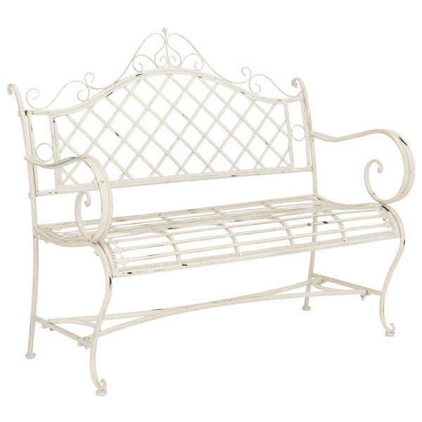 ABNER WROUGHT IRON 45.75-INCH W OUTDOOR GARDEN BENCH. The main picture.