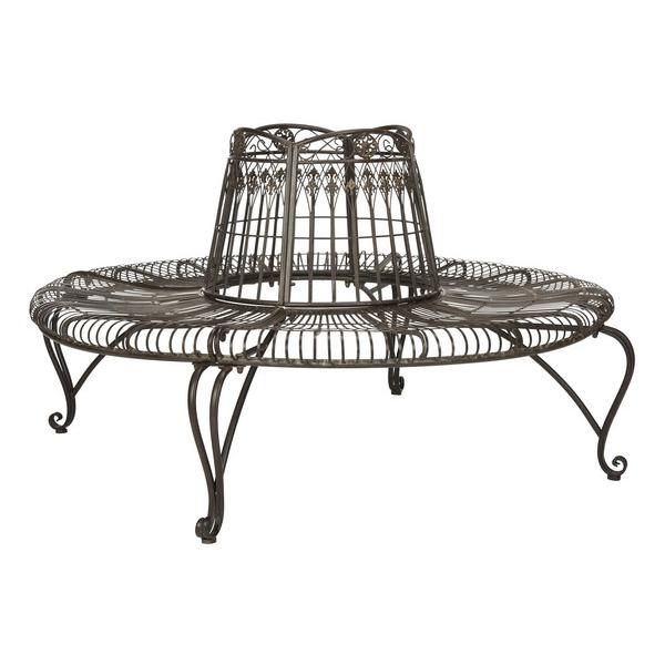 ALLY DARLING WROUGHT IRON 60.25-INCH W OUTDOOR TREE BENCH. Picture 1