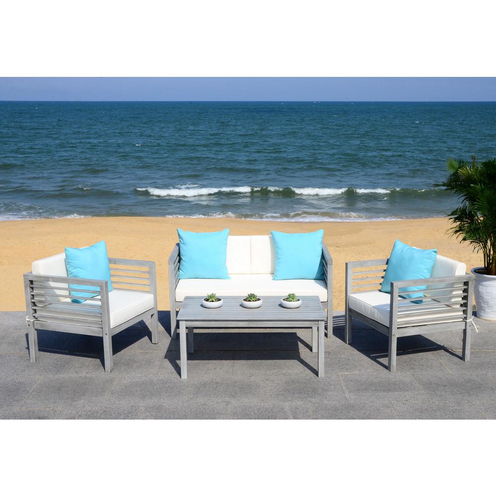 ALDA 4 PC OUTDOOR SET WITH ACCENT PILLOWS, PAT7033B. The main picture.