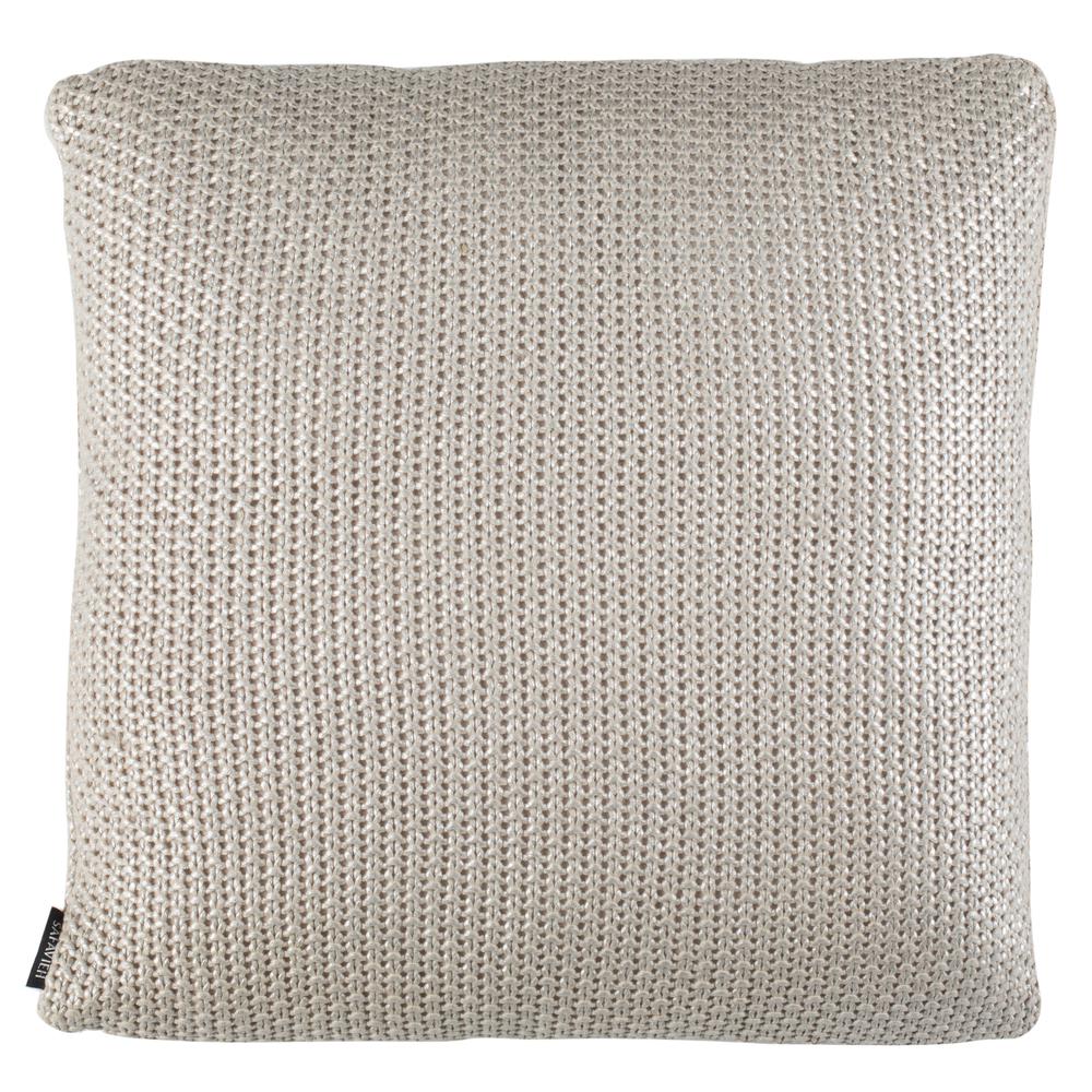 Tickled Grey Knit Pillow, Palewisper. Picture 1