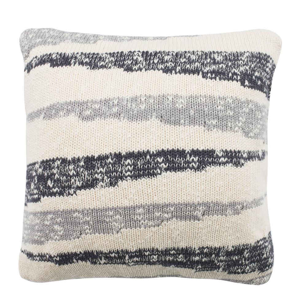 Imani Knit Pillow, Dark Grey/Light Grey/Natural. Picture 2