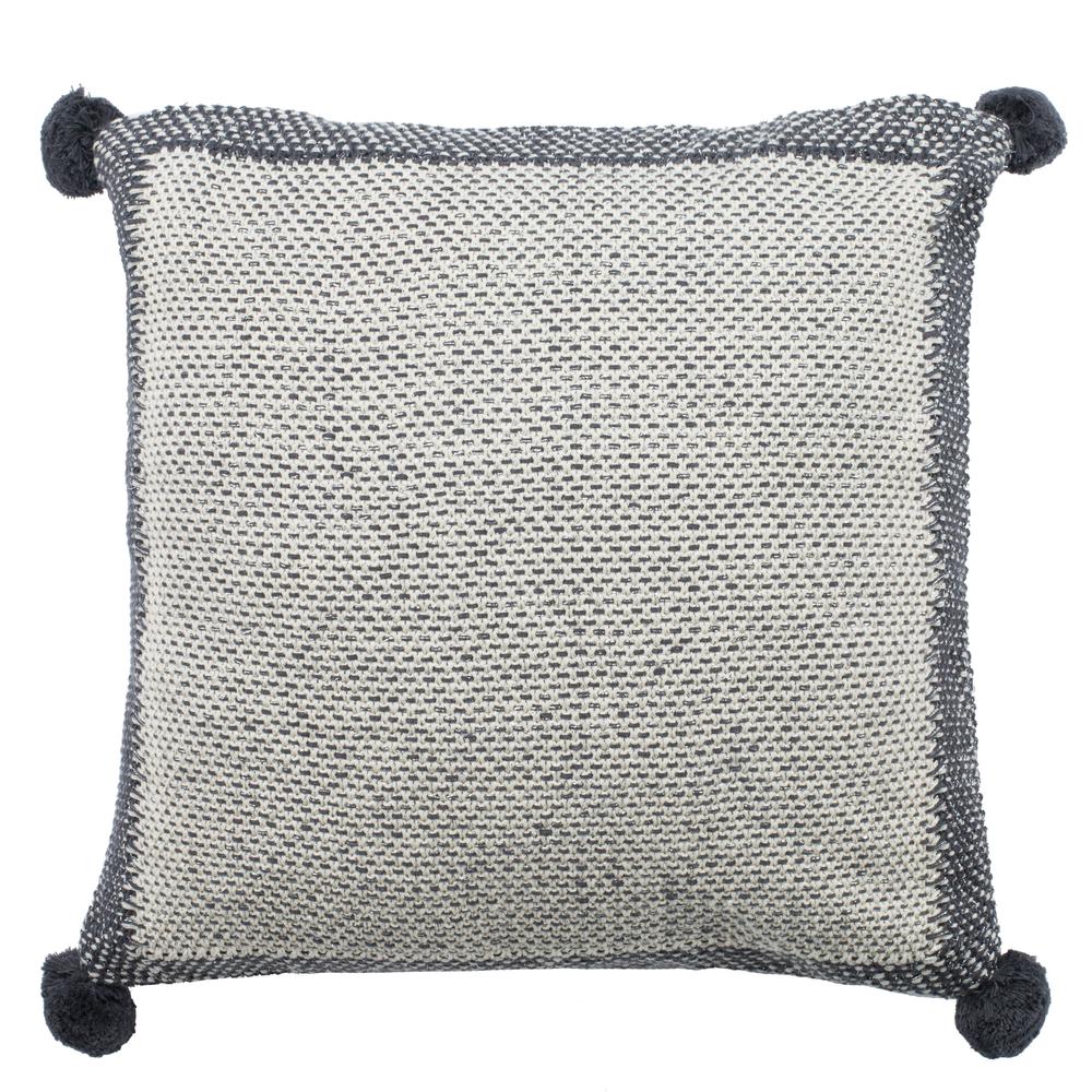 Dania Knit Pillow, Dark Grey/Natural/Silver. Picture 2