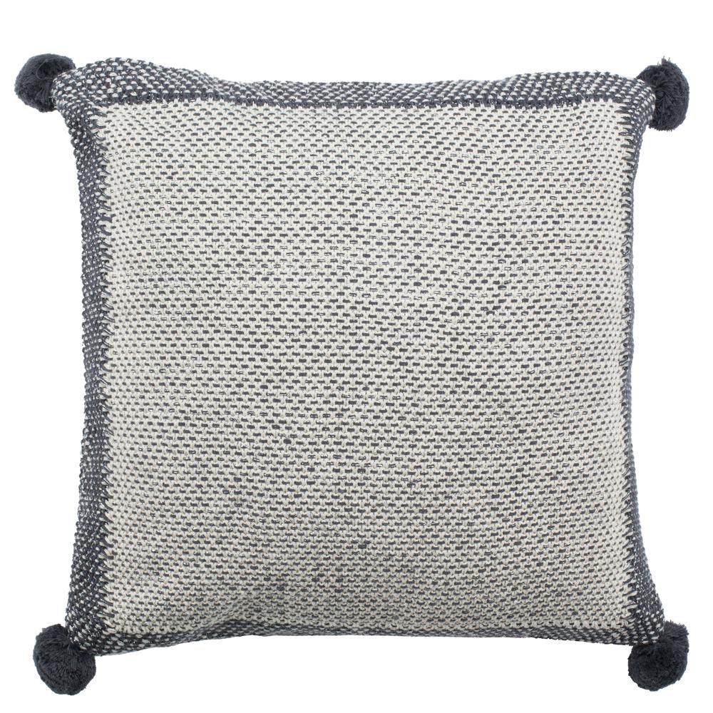 Dania Knit Pillow, Dark Grey/Natural/Silver. Picture 1