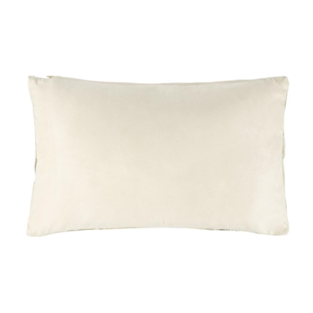 Metallic Herringbone Cowhide Pillow, Beige/Gold, PLS215A-1220. Picture 2