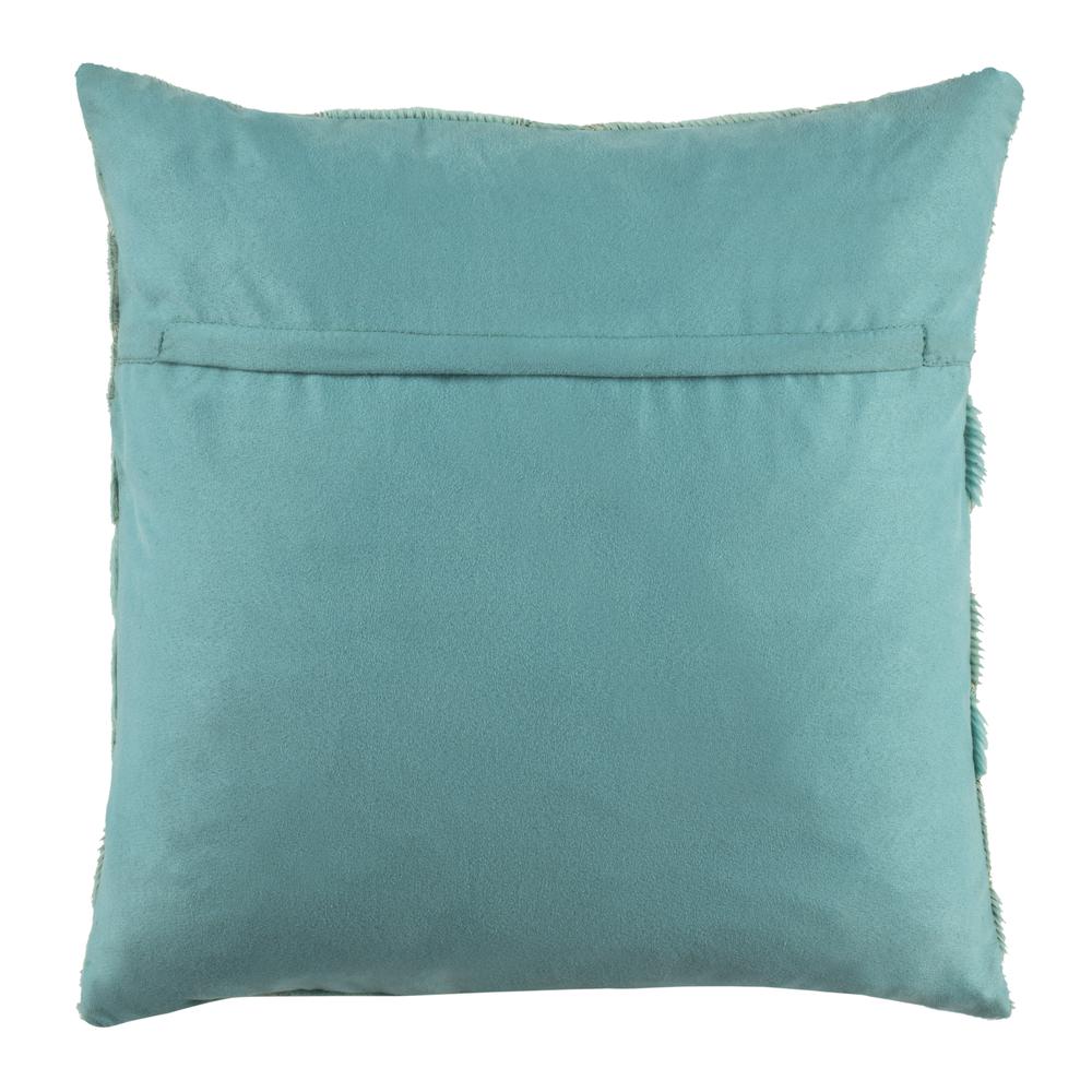 Metallic Scale Cowhide 20"X20" Pillow, Teal. Picture 2