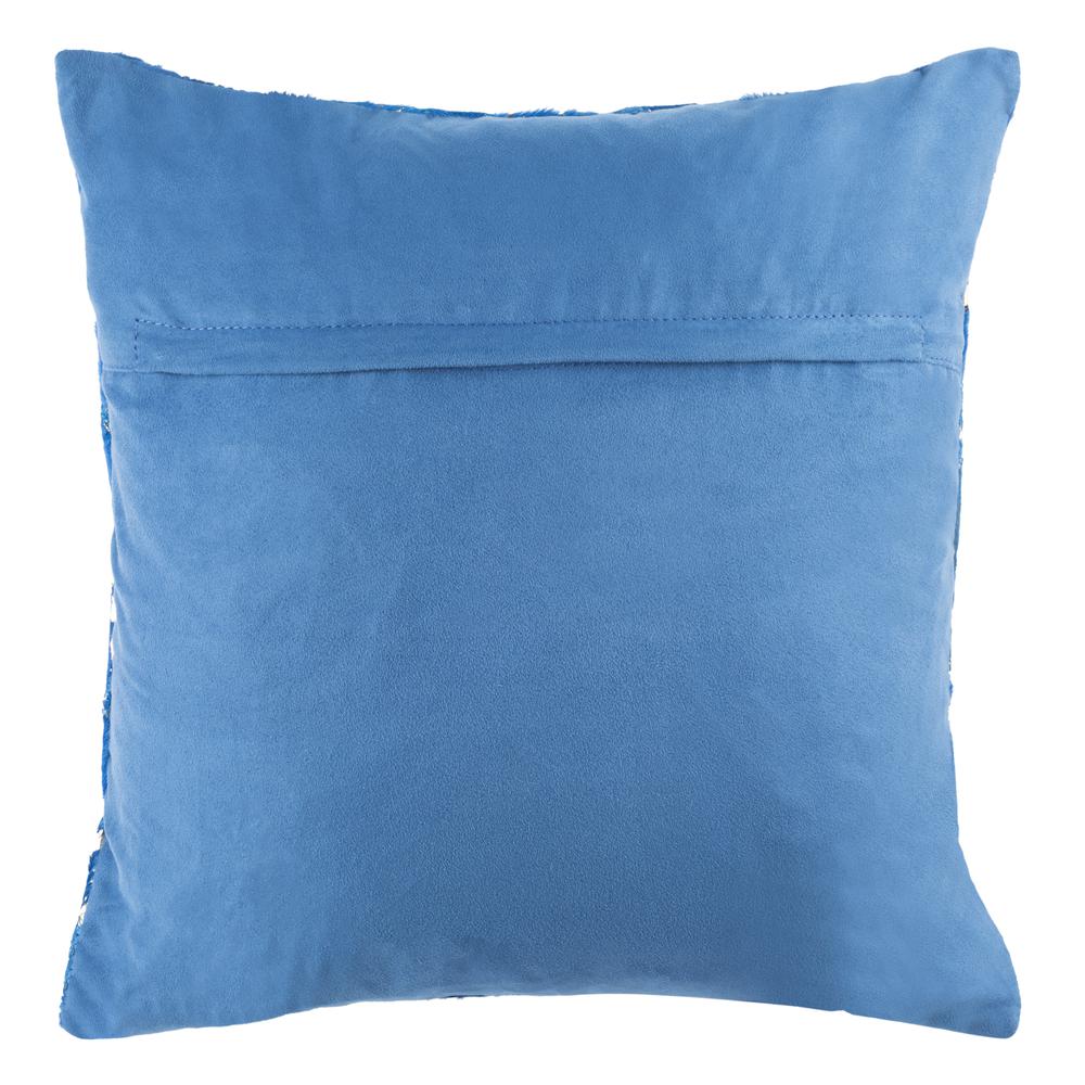 Clairton Metallic Cowhide 20"X20" Pillow, Blue/Silver. Picture 1