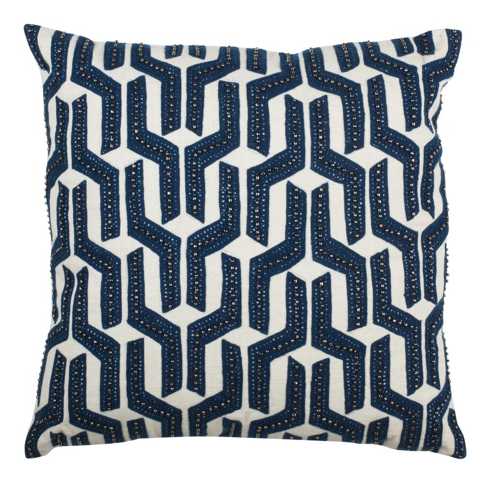 Chauncy Pillow, Navy/White. Picture 1