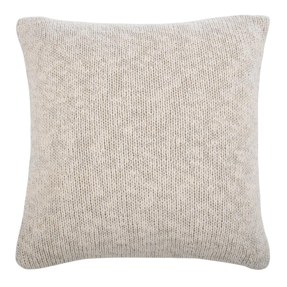 Ralen Knit Pillow, Natural/Silver Lurex. Picture 1